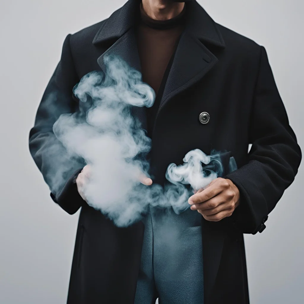 person with tobacco smell after smoking