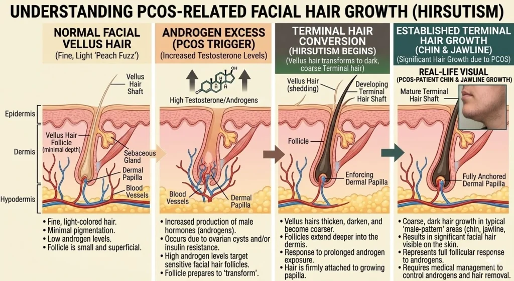 Hirsutism due to PCOS